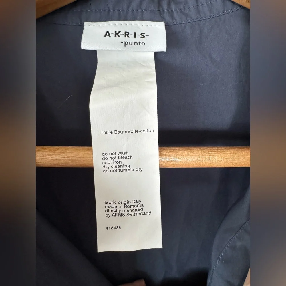 Akris Punto Navy Cotton Tunic Top / Dress, Size 10 - Picture 6 of 7